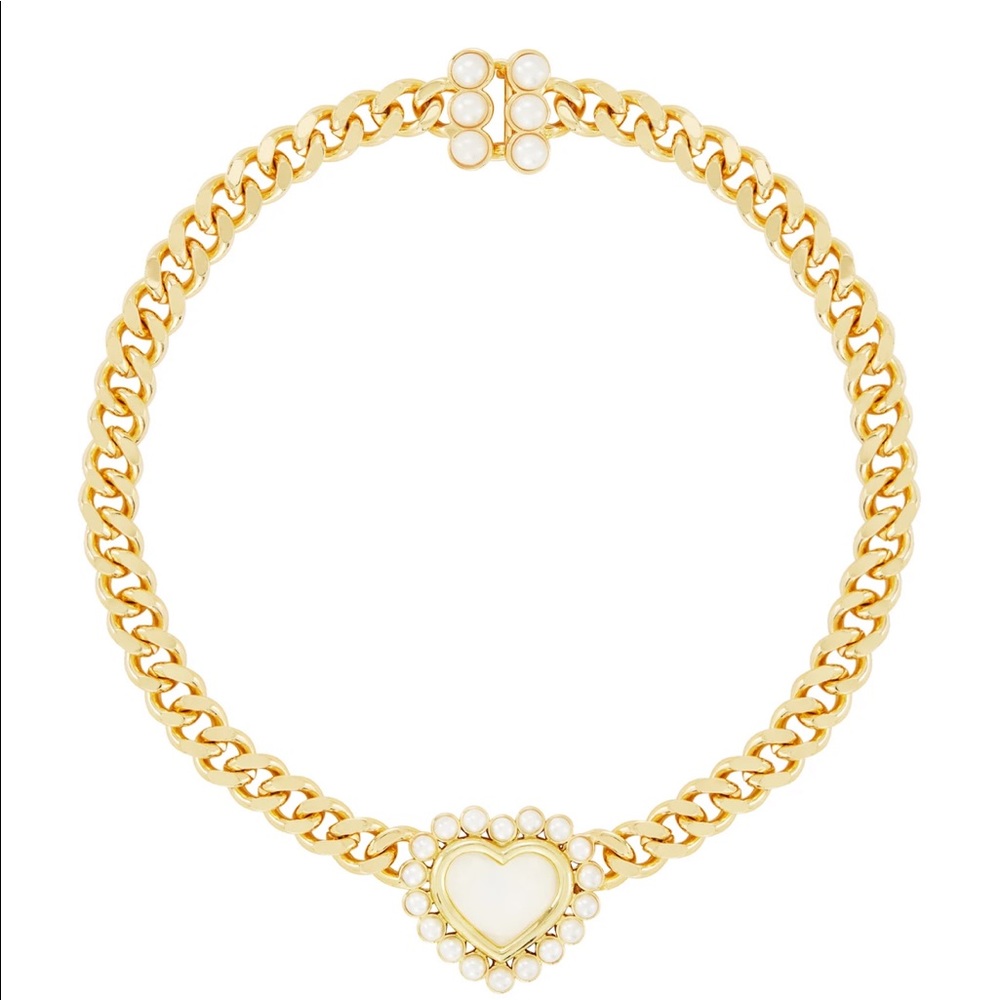 Celeste Starre 18K Gold Plated Pearl Heart Necklace